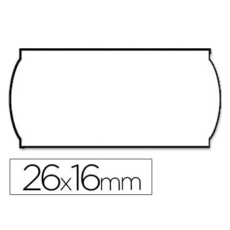 Etiquetas meto onduladas 26 x 16 mm blanca adh rollo de 1200 etiquetas