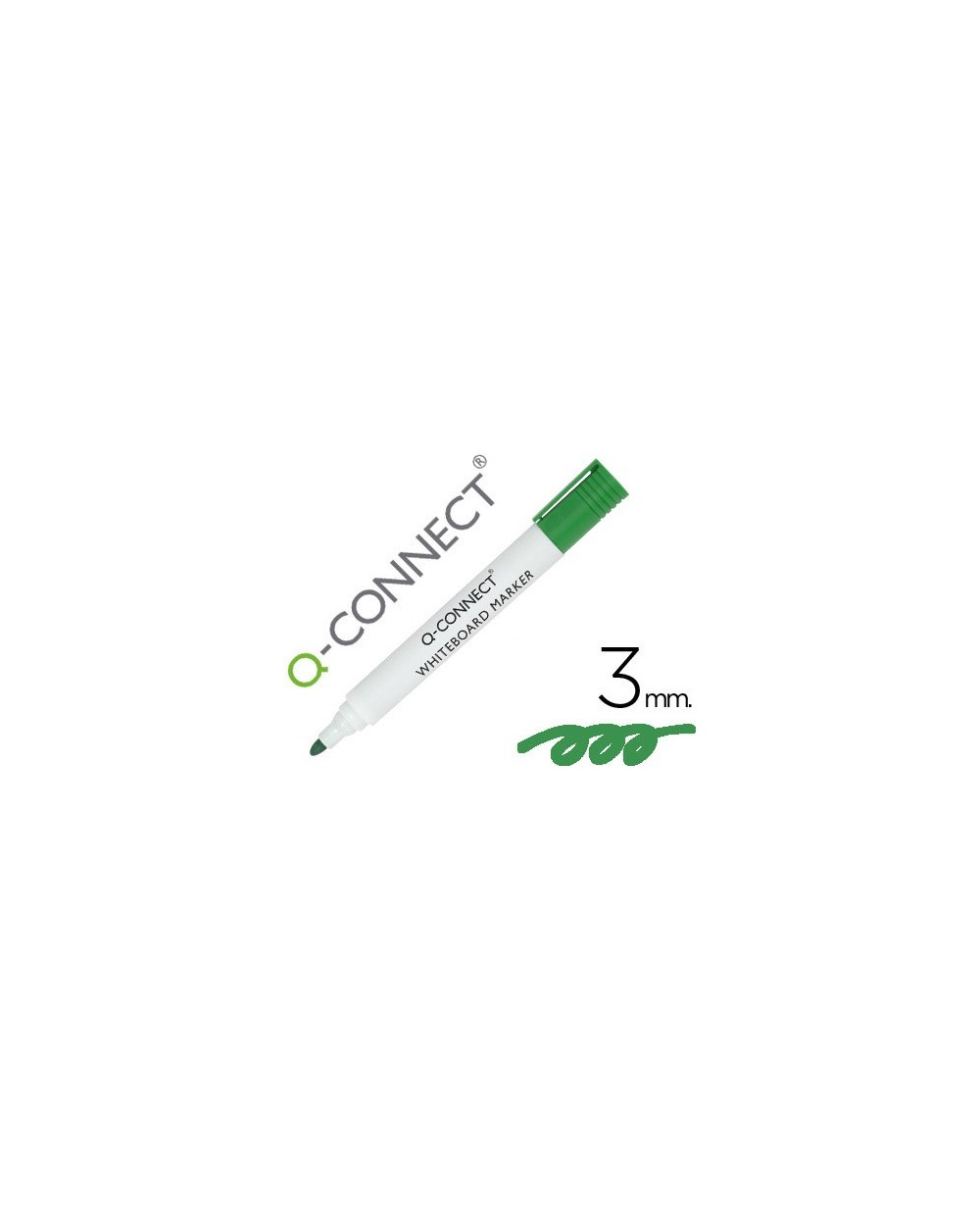 Rotulador q connect pizarra blanca color verde punta redonda 30 mm