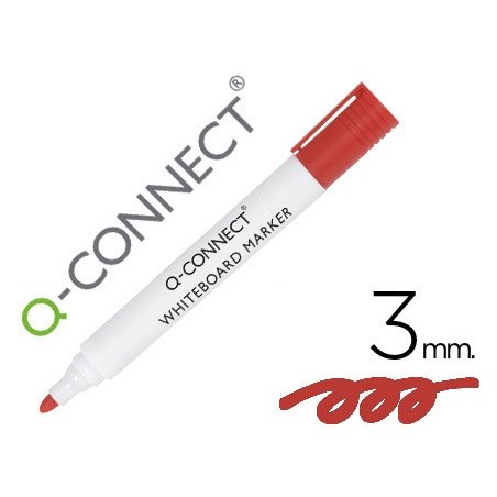 Rotulador q connect pizarra blanca color rojo punta redonda 30 mm
