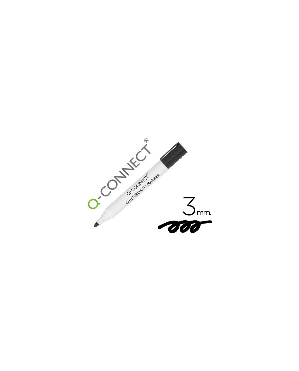 Rotulador q connect pizarra blanca color negro punta redonda 30 mm
