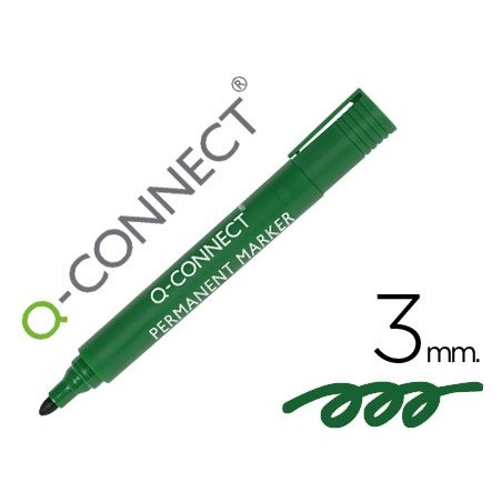 Rotulador q connect marcador permanente verde punta redonda 30 mm
