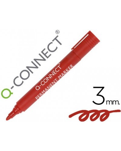 Rotulador q connect marcador permanente rojo punta redonda 30 mm