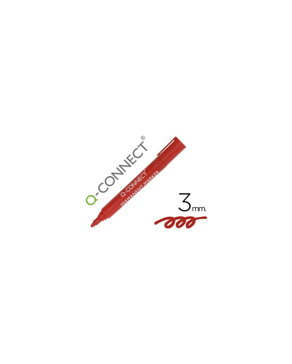 Rotulador q connect marcador permanente rojo punta redonda 30 mm