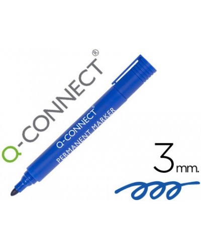 Rotulador q connect marcador permanente azul punta redonda 30 mm