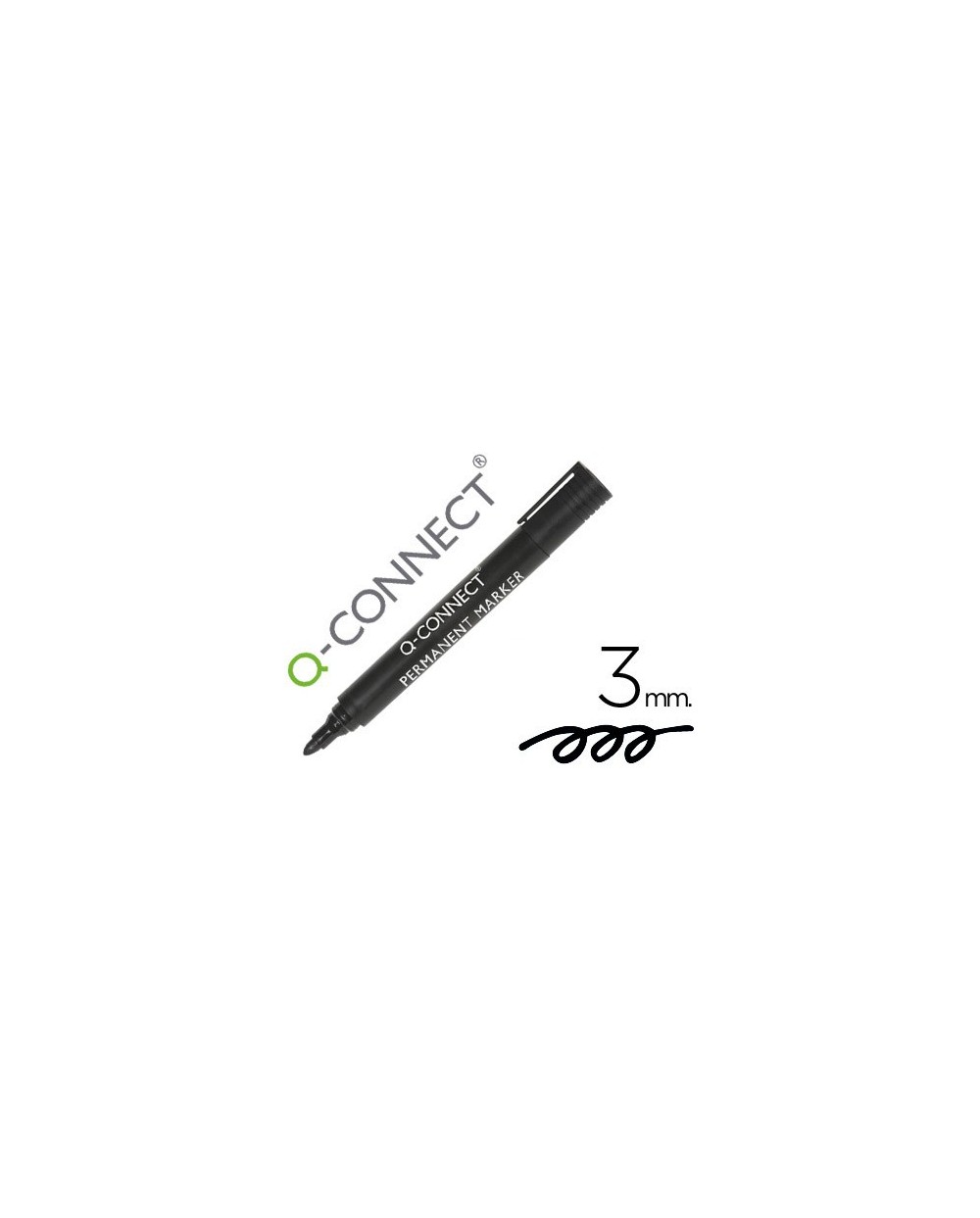 Rotulador q connect marcador permanente negro punta redonda 30 mm