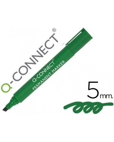 Rotulador q connect marcador permanente verde punta biselada 50 mm