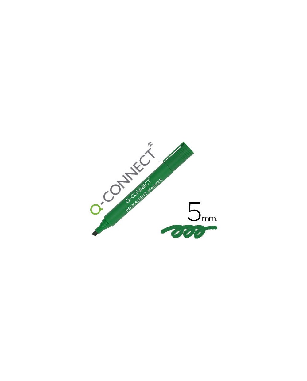 Rotulador q connect marcador permanente verde punta biselada 50 mm