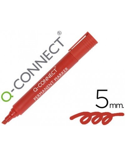 Rotulador q connect marcador permanente rojo punta biselada 50 mm