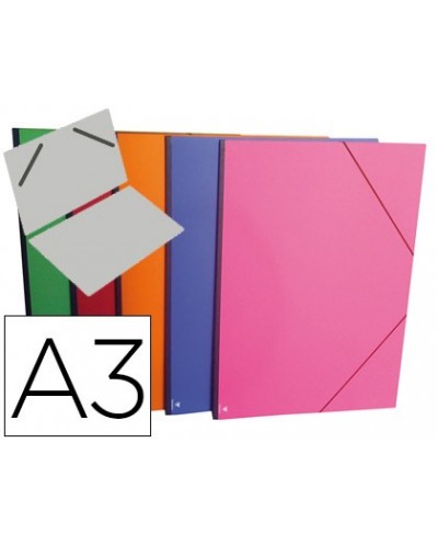 Carpeta planos clairefontaine din a3 con gomas carton gofrado colores surtidos