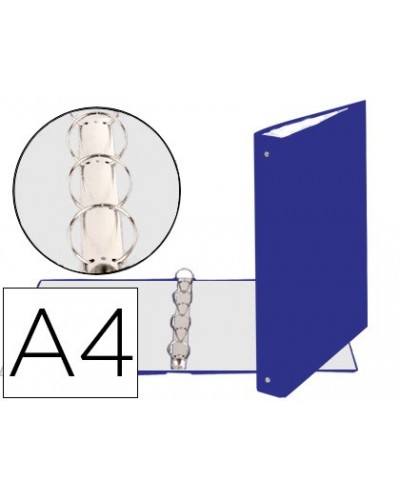 Carpeta de 4 anillas 30mm redondas exacompta din a4 carton forrado azul