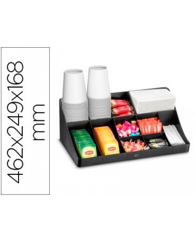 Bandeja organizadora cep con 11 compartimentos poliestireno color negro especial para snacks