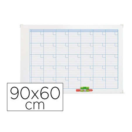 Planning magneticnobo mensual rotulable marco metalico 90x60 cm