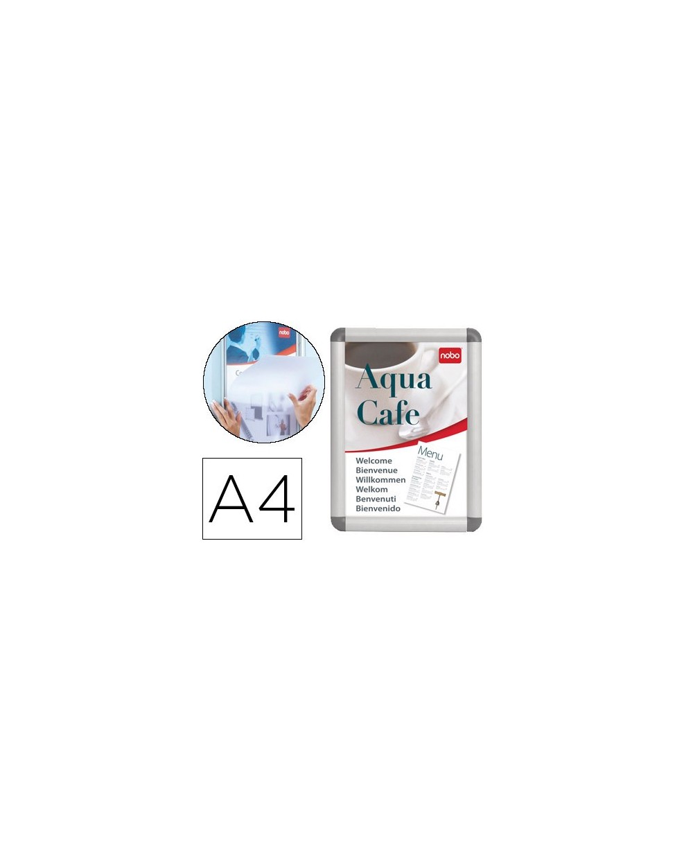 Marco porta anuncios nobo clipdown din a4 marco de aluminio con cantoneras 248x37x17 cm