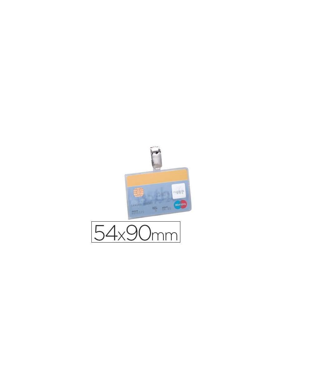 Identificador con pinza giratoria durable horizontal pvc 54x90 mm