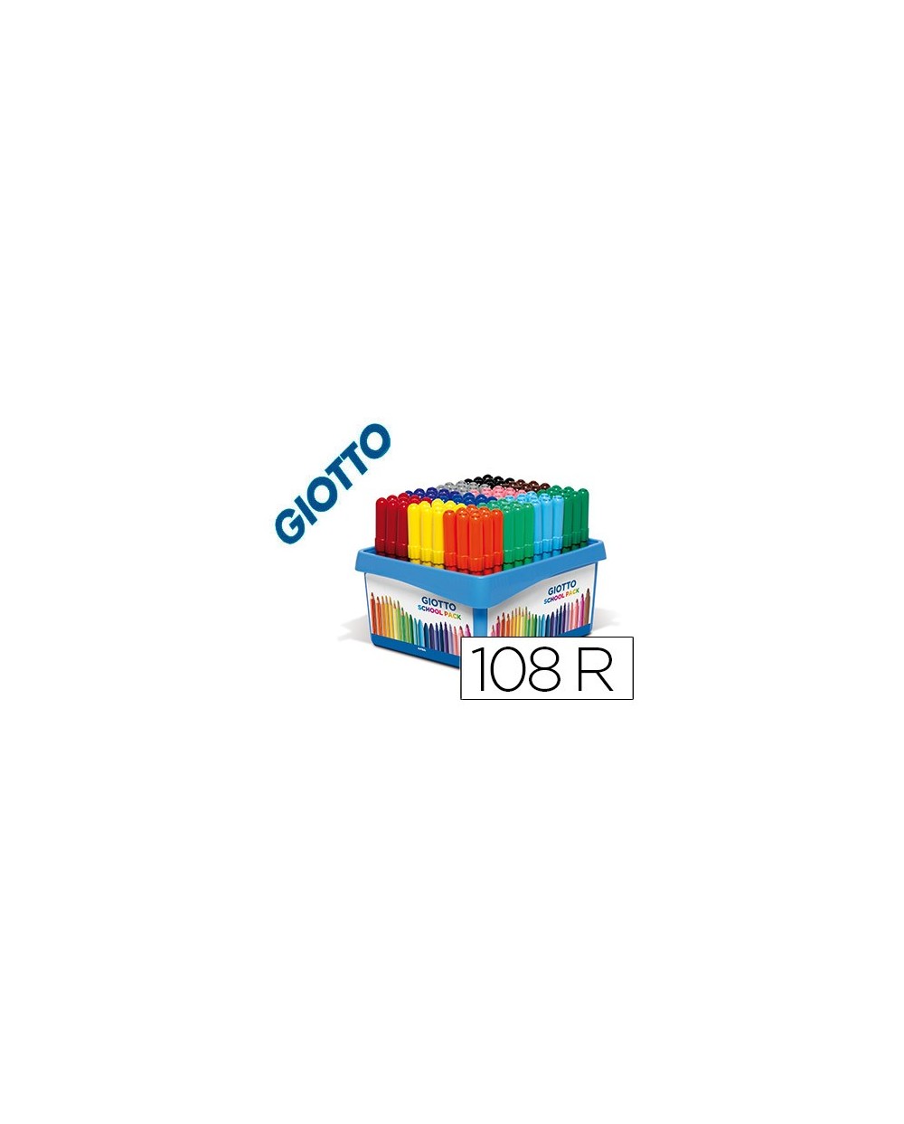 Rotulador giotto turbo maxi school pack de 108 unidades 12 colores x 9 unidades