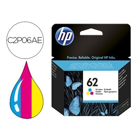 Ink jet hp n62 officejet 5640 7640 5740 pack multicolor 165 pag 