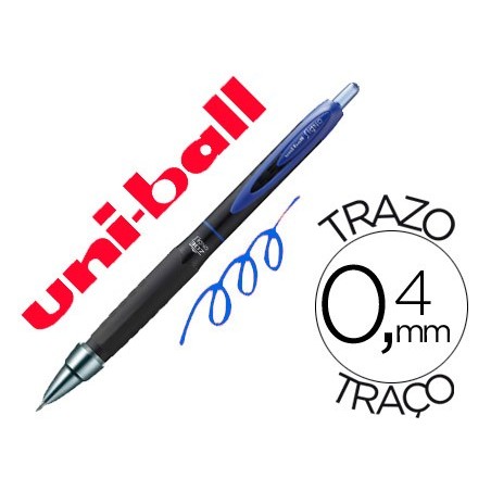Boligrafo uni ball roller umn 307 retractil 07 mm tinta gel azul