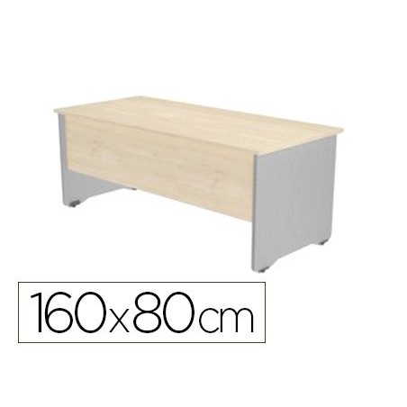 Mesa oficina rocada serie work 160x80 cm acabado ab04 aluminio blanco