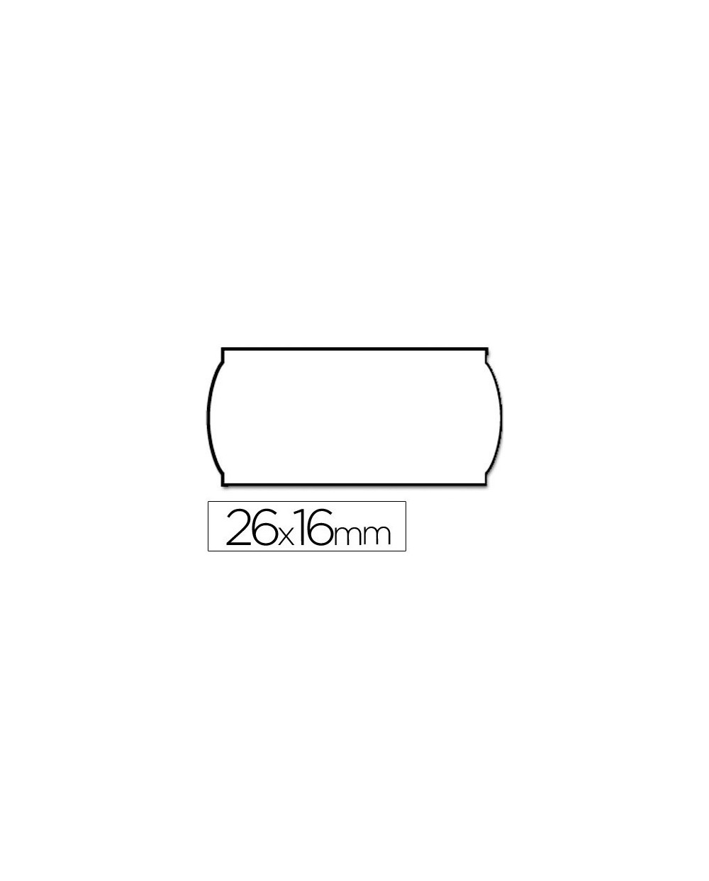 Etiquetas meto onduladas 26x16 mm blanca adh 1 removible rollo de 1200 etiquetas troqueladas para etiquetadora tovel