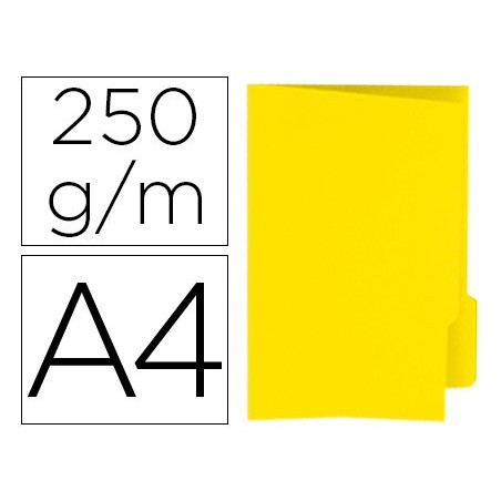 Subcarpeta cartulina gio din a4 pestana derecha 250 g m2 amarillo