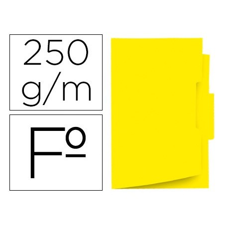 Subcarpeta cartulina gio folio pestana central 250 g m2 amarillo