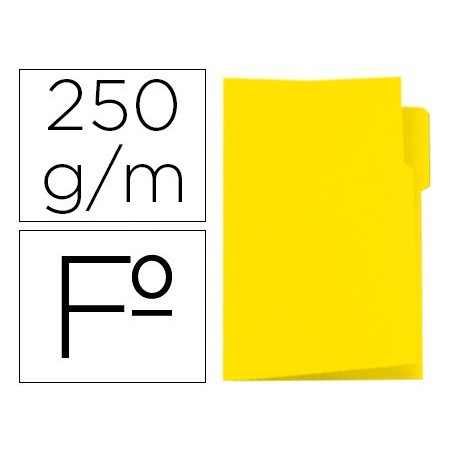 Subcarpeta cartulina gio folio pestana izquierda 250 g m2 amarillo