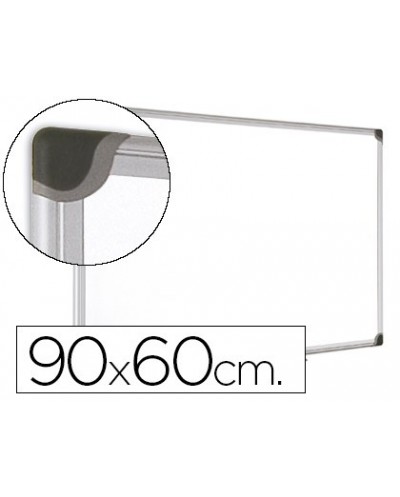 Pizarra blanca bi office magnetica maya w ceramica vitrificada marco de aluminio 90 x 60 cm con bandeja para