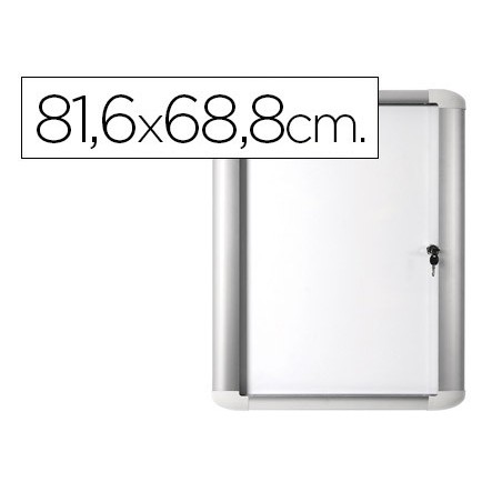 Vitrina de anuncio bi office magnetica 816x688 mm para exterior con marco de aluminio y cerradura