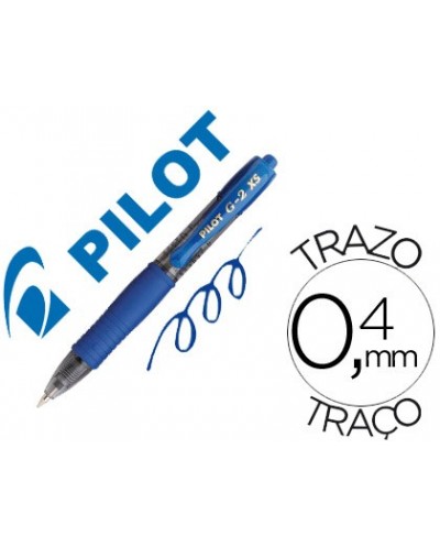 Boligrafo pilot g 2 pixie azul tinta gel retractil sujecion de caucho
