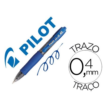 Boligrafo pilot g 2 pixie azul tinta gel retractil sujecion de caucho