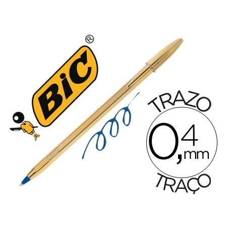 Boligrafo bic cristal celebration oro tinta azul unidad