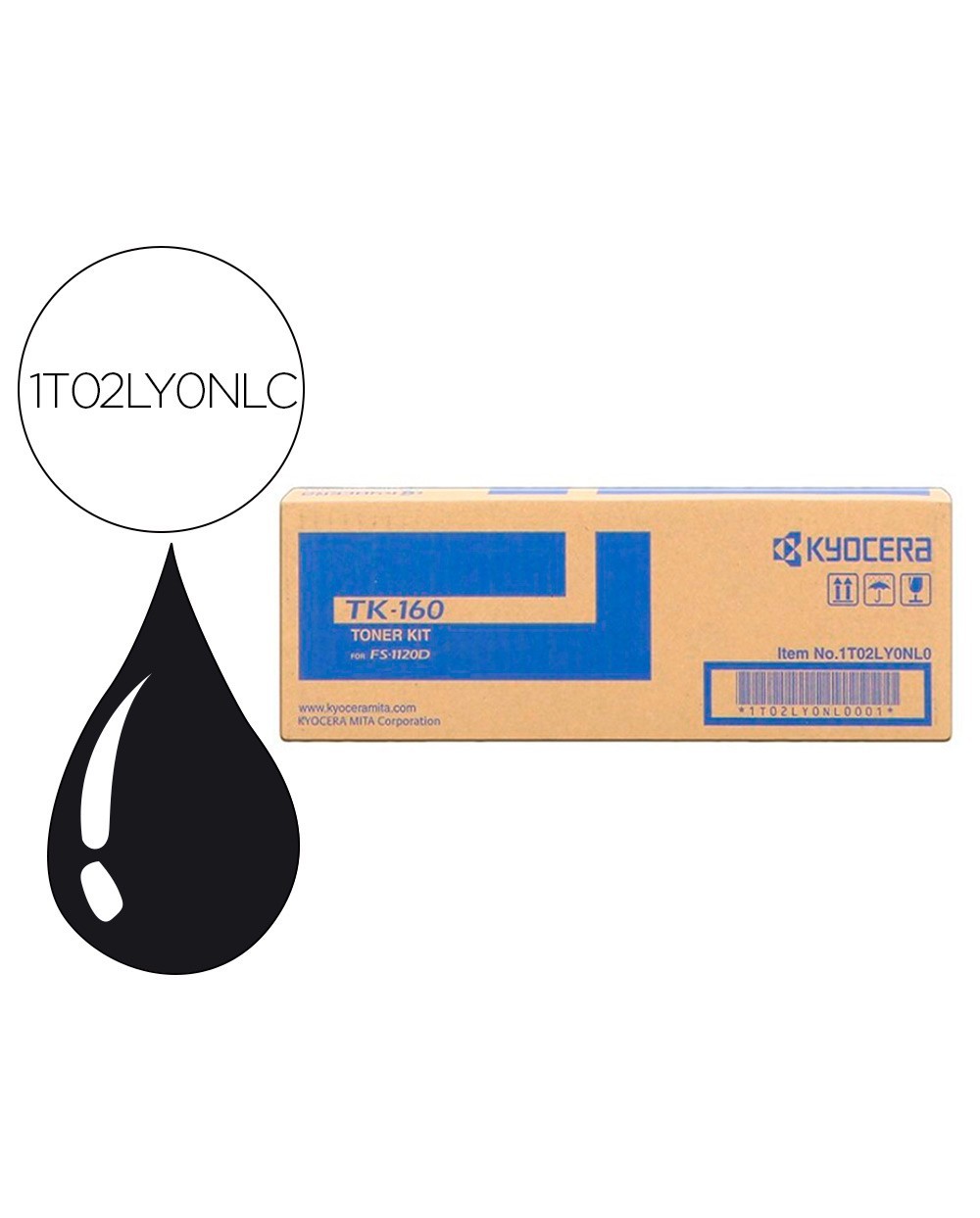 Toner kyocera mita fs 1120d 1120dn negro tk 160