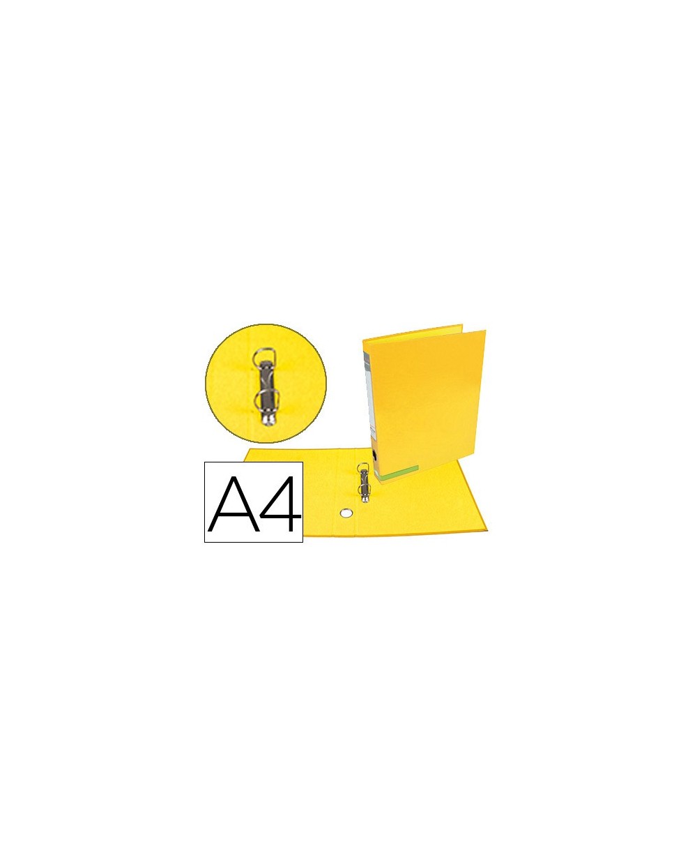 Carpeta de 2 anillas 25 mm mixtas liderpapel a4 forrado color system con ollado y tarjetero amarillo