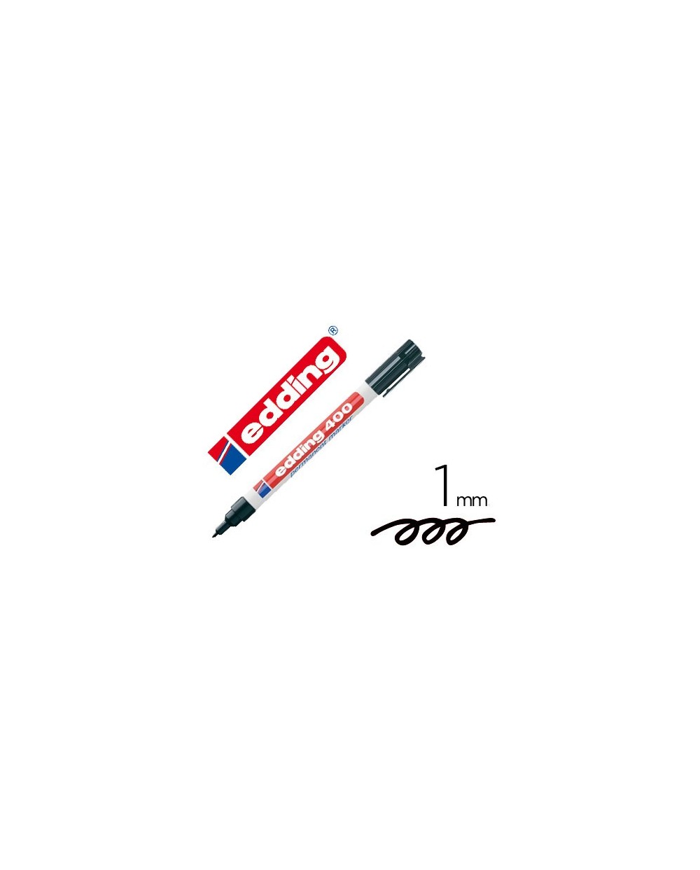 Rotulador edding marcador permanente 400 negro punta redonda 1 mm