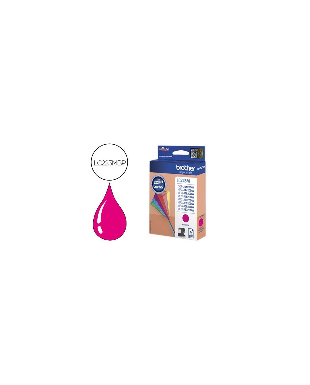 Ink jet brother lc 223cbp magenta dcp4120dw mfcj4420dw mfcj4620dw mfcj5320dw 550 pag