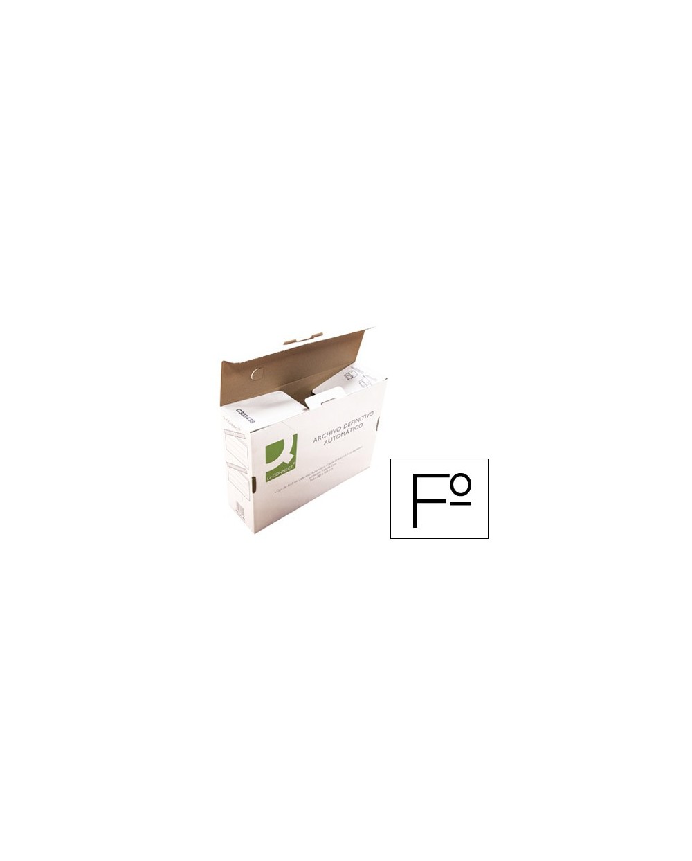 Caja archivo definitivo q connect folio carton reciclado cierre con lengueta 255x360x100 mm