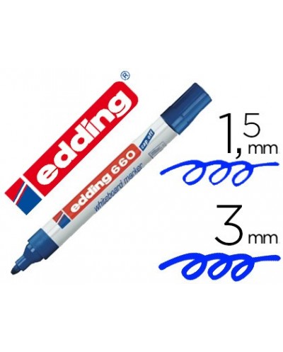Rotulador edding para pizarra blanca 660 color azul punta redonda 15 3 mm recargable