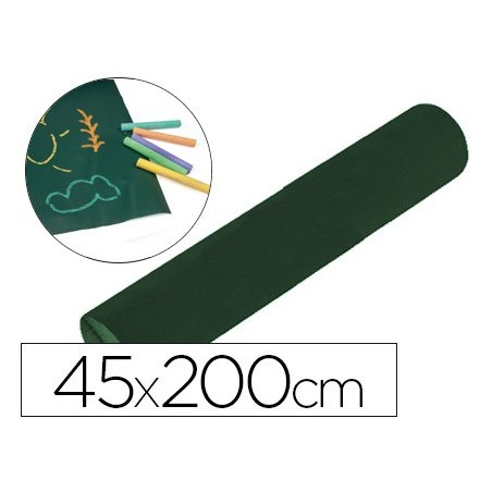 Pizarra liderpapel rollo adhesivo 45x200 cm para tiza color verde y negro