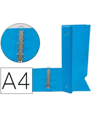 Carpeta de 4 anillas 40 mm mixtas liderpapel a4 carton forrado pvc azul