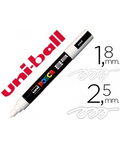 Rotulador uni posca marcador de pintura blanco punta redonda 18 a 25 mm
