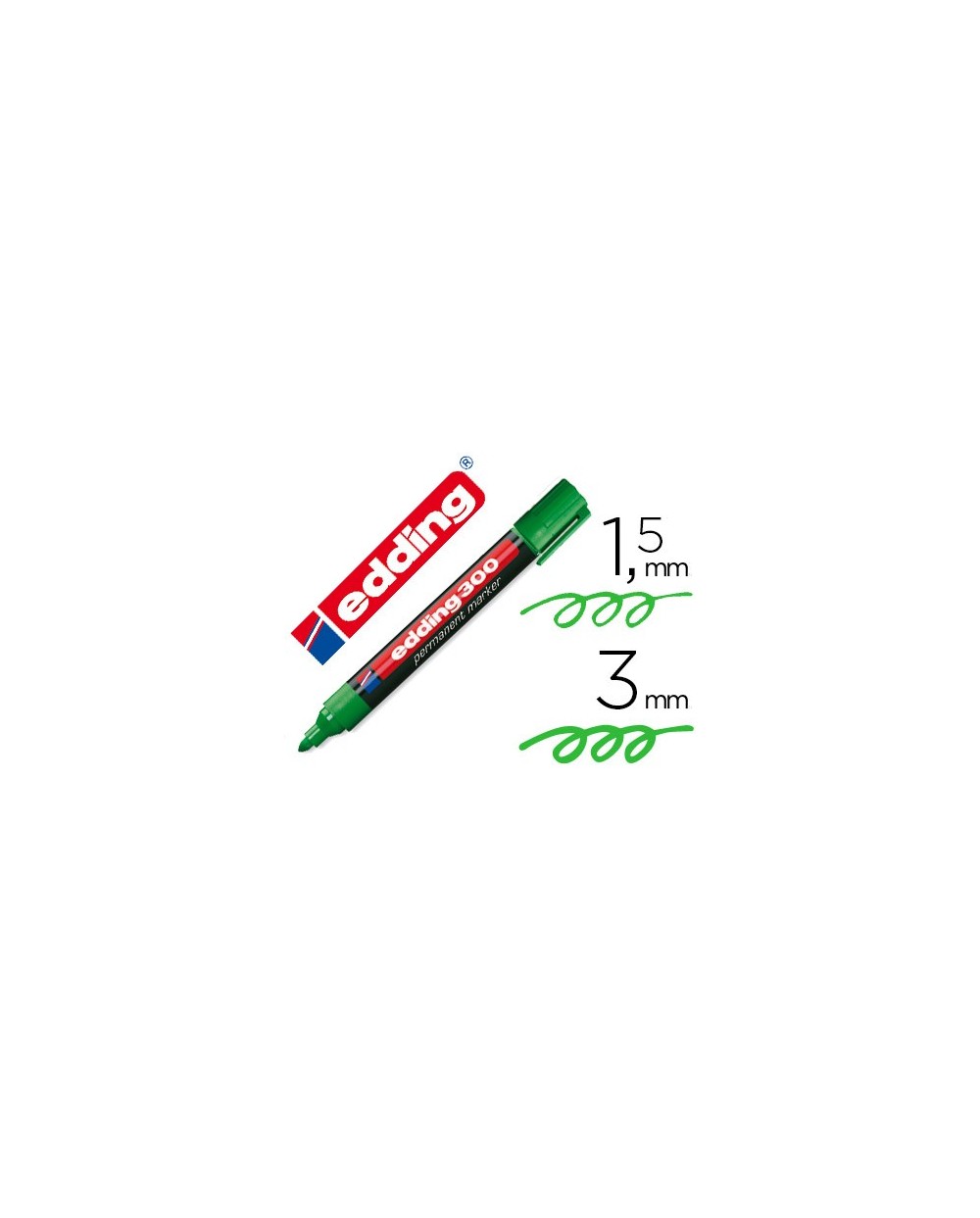 Rotulador edding marcador permanente 300 verde punta redonda 15 3 mm