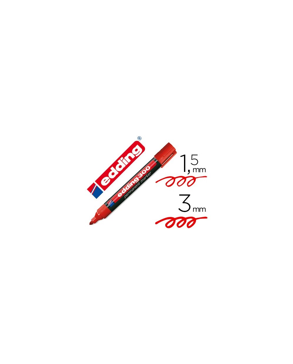 Rotulador edding marcador permanente 300 rojo punta redonda 15 3 mm