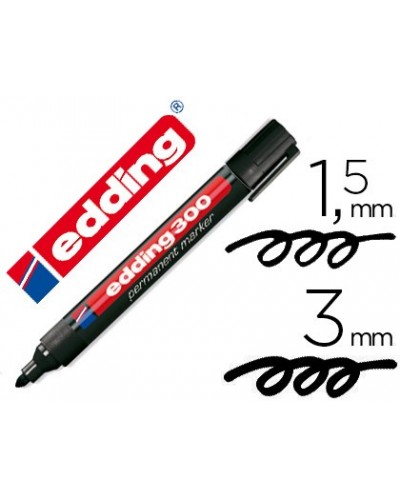 Rotulador edding marcador permanente 300 negro punta redonda 15 3 mm