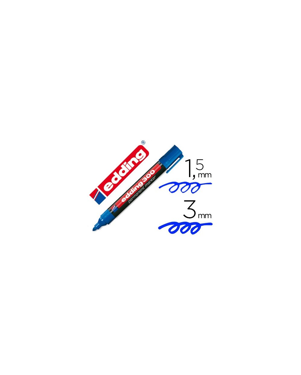 Rotulador edding marcador permanente 300 azul punta redonda 15 3 mm recargable