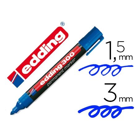 Rotulador edding marcador permanente 300 azul punta redonda 15 3 mm recargable