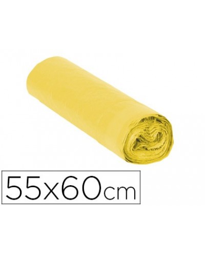 Bolsa basura domestica amarilla con autocierre 55 x 60 cm rollo de 15 bolsas