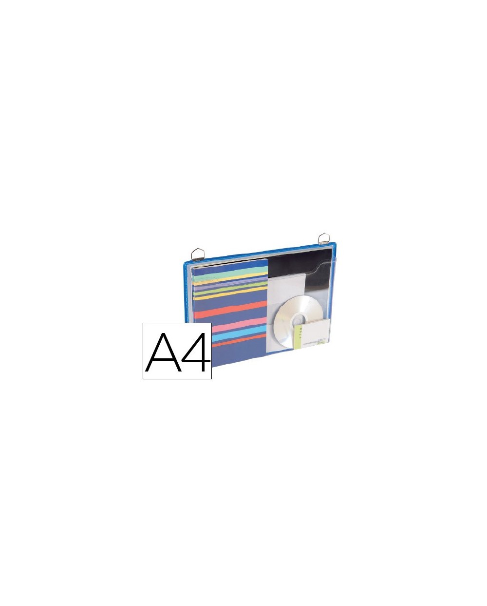 Funda para colgar tarifold din a4 anilla metalica formato horizontal pack de 5 unidades color azul