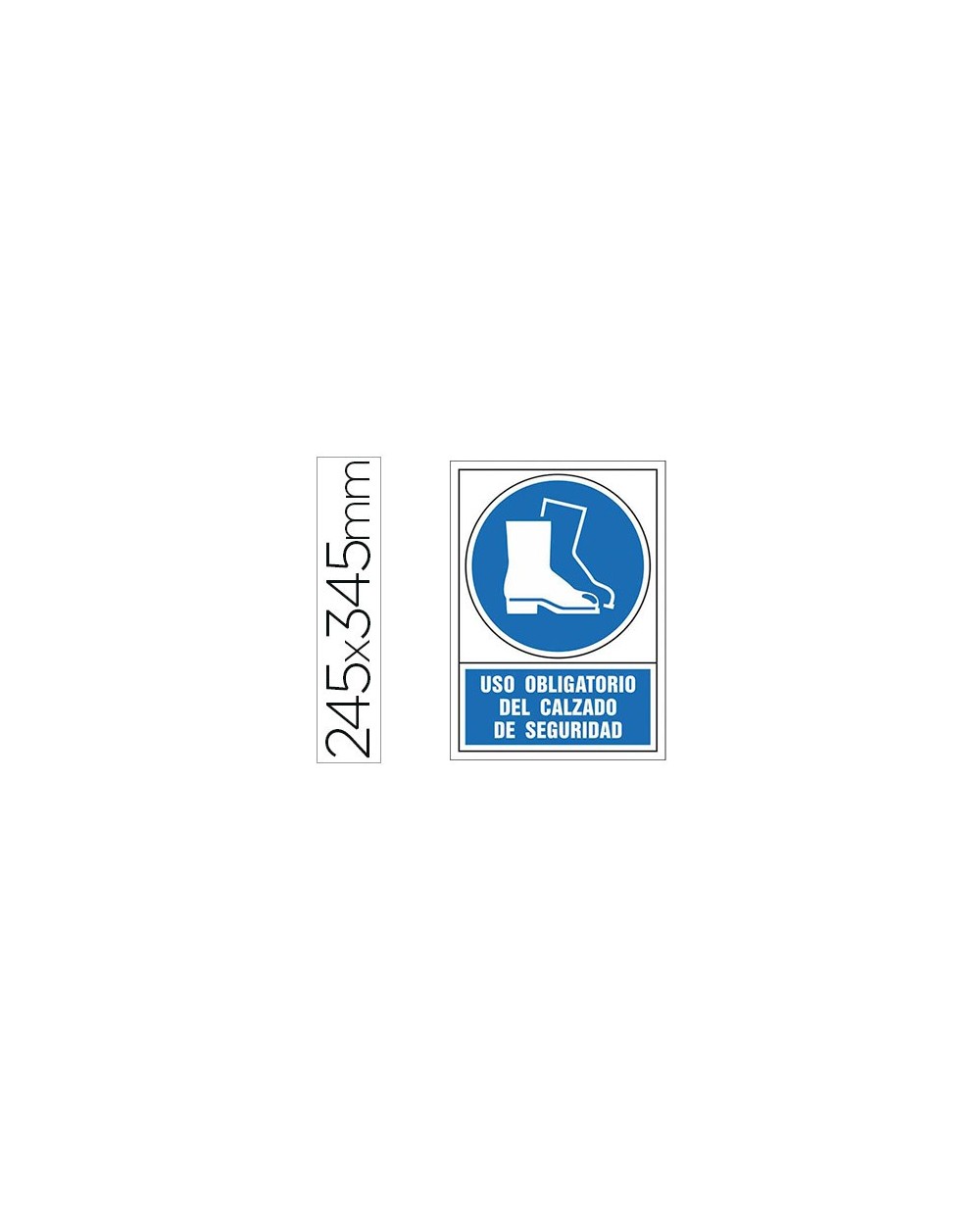 Pictograma syssa senal de obligacion uso obligatorio del calzado de seguridad en pvc 245x345 mm