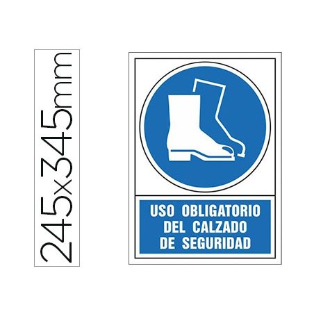 Pictograma syssa senal de obligacion uso obligatorio del calzado de seguridad en pvc 245x345 mm