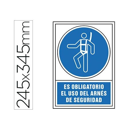 Pictograma syssa senal de obligacion es obligatorio el uso de arnes de seguridad en pvc 245x345 mm